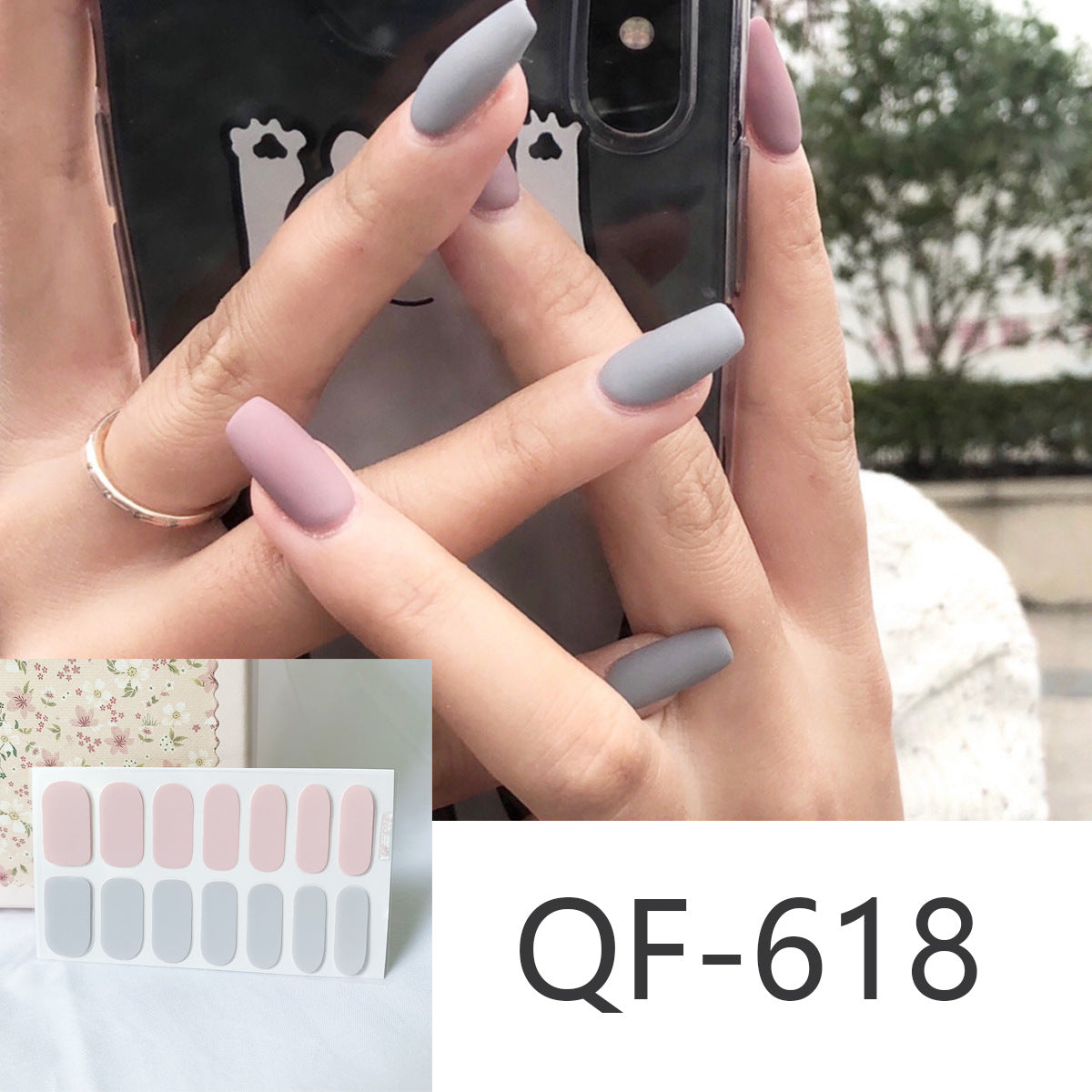 Milk pattern in autumn PRESS ON NAILS