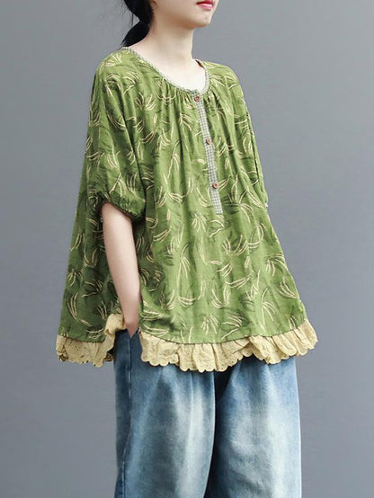 Loose Lacy Split-joint T-shirt