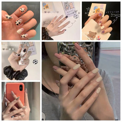 Milk pattern in autumn PRESS ON NAILS