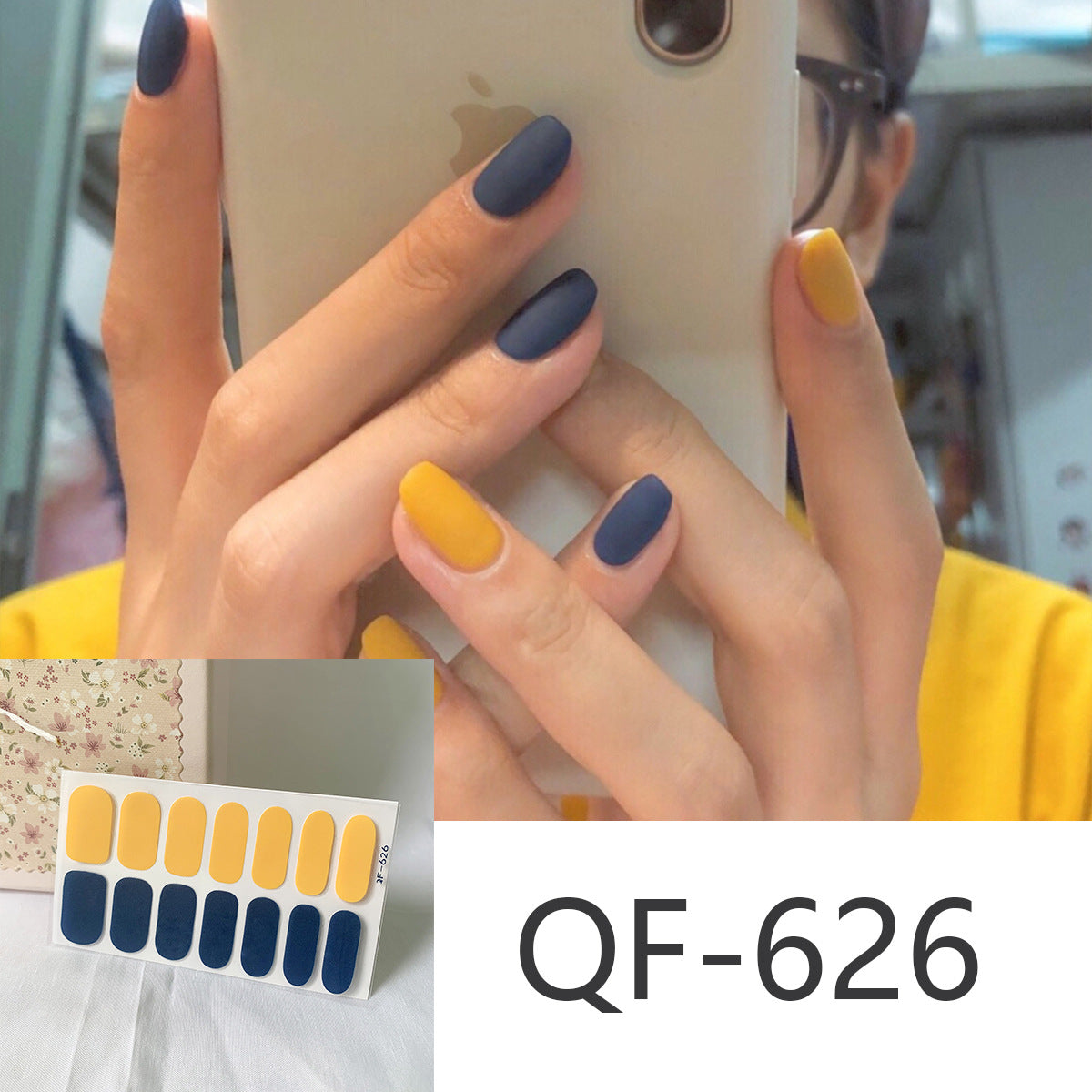 Milk pattern in autumn PRESS ON NAILS