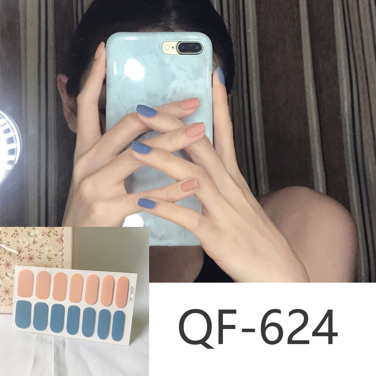 Milk pattern in autumn PRESS ON NAILS