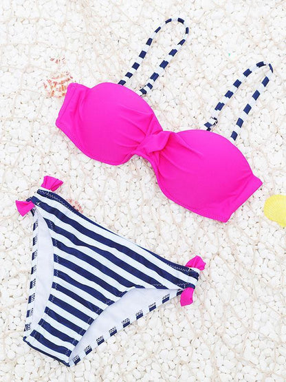 Sexy Plain Top Bikinis Swimwear