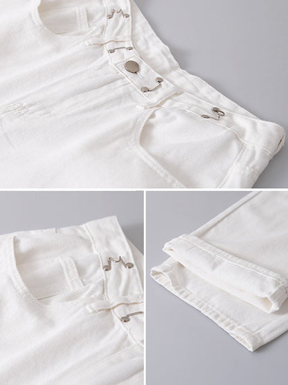 Urban Solid Color Empire Wide Leg Jean Pants