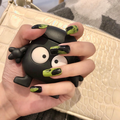 Black green future art graffiti PRESS ON NAILS