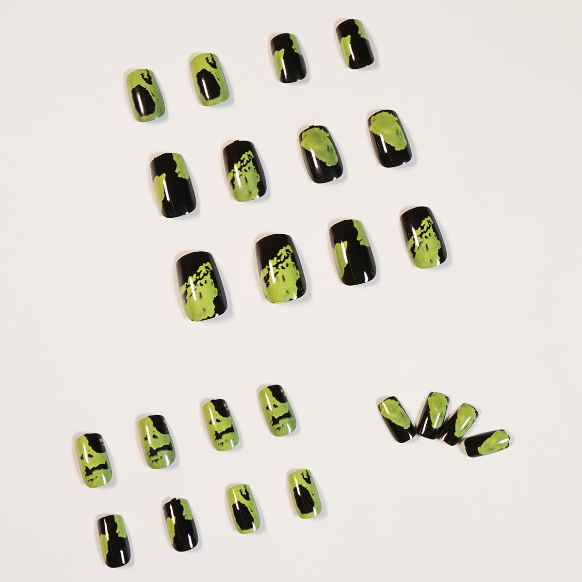 Black green future art graffiti PRESS ON NAILS