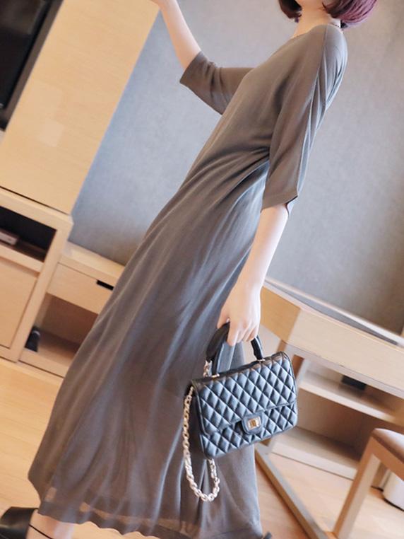 Loose Soft 2-pieces Long Dress