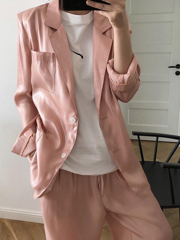 Original Solid Silk Suit Outwear