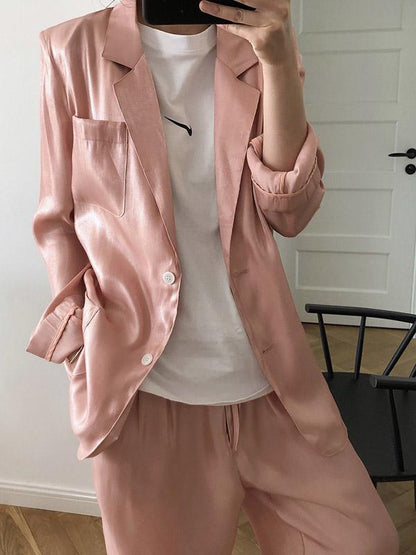 Original Solid Silk Suit Outwear