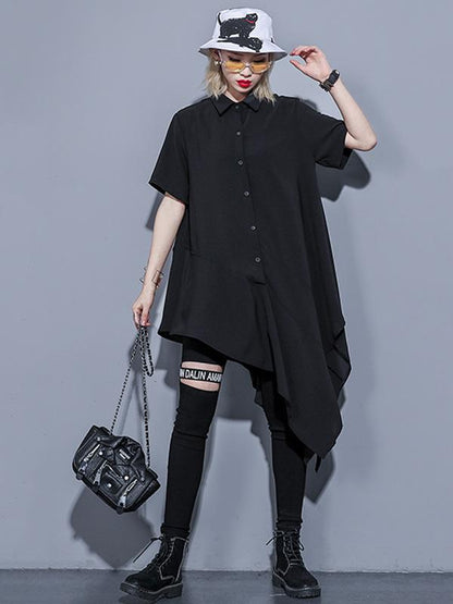 Chiffon Loose Oversize Asymmetric Blouse Dress