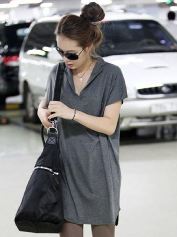 FASHION SOLID BATWING SLEEVE T-SHIRTS TOPS