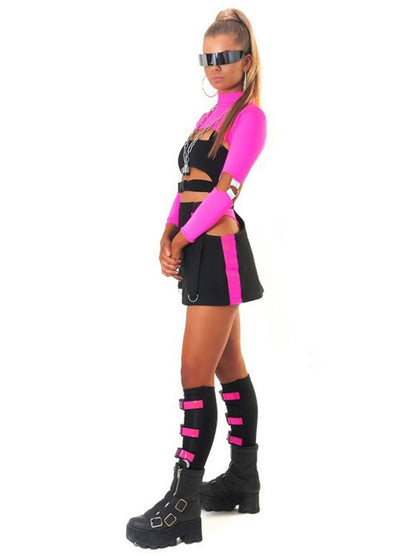 Solid Color High-neck Long Sleeve Yoga Tops