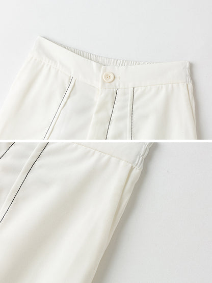 Simple Loose Contrast Color Striped Shorts