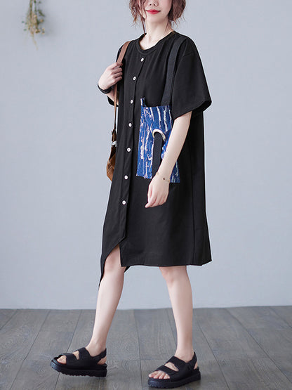 Casual Irregular Split-Joint Shirt Dress