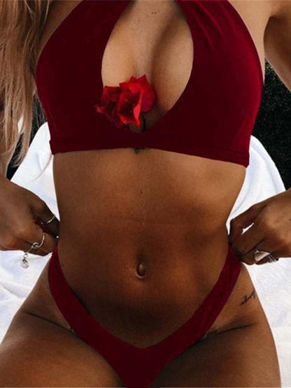 4 Colors Sexy Halter-neck Bikinis Swimwear