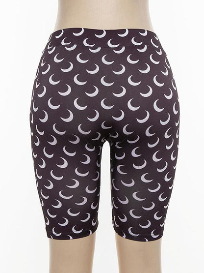 Moon Graphic Wrapped Shorts