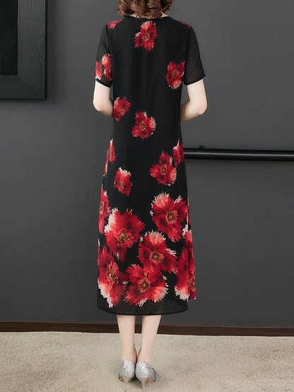 Loose Chiffon Printed Dress