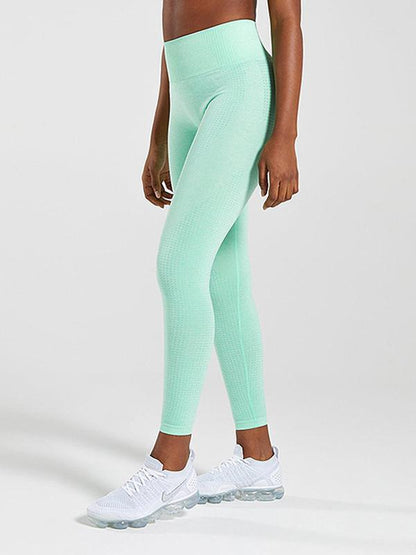 Solid Athletic High Waisted Leggings