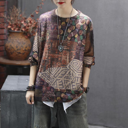 Beautiful Color Pattern Soft Warm Sweater