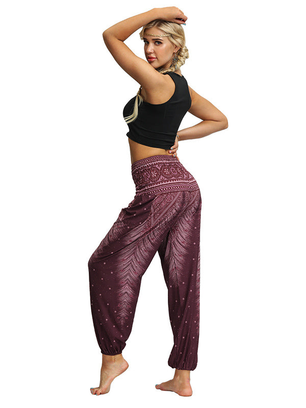 Bohemia Loose Printed Elastics Knickerbockers& Yoga Pants