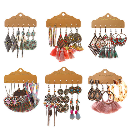 Multi-piece set of exaggerated hoop earrings