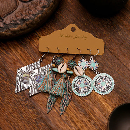 Multi-piece set of exaggerated hoop earrings
