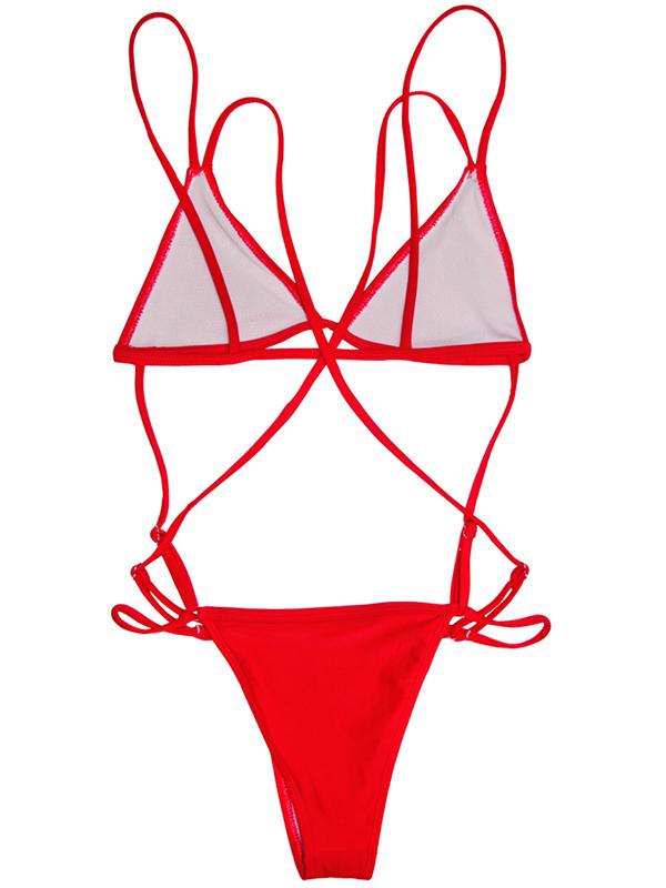 Triangle Plain Bikinis Swimwear