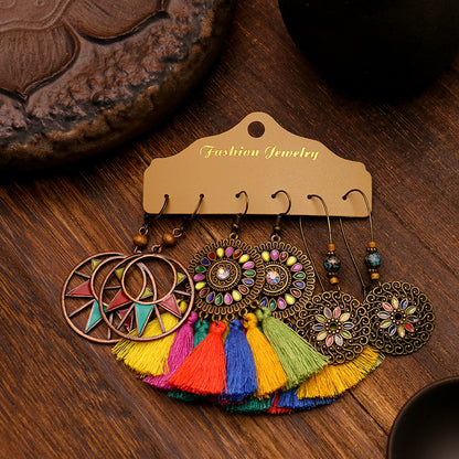 Multi-piece set of exaggerated hoop earrings