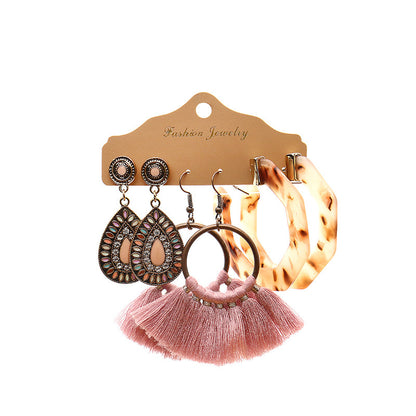 Multi-piece set of exaggerated hoop earrings