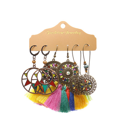Multi-piece set of exaggerated hoop earrings