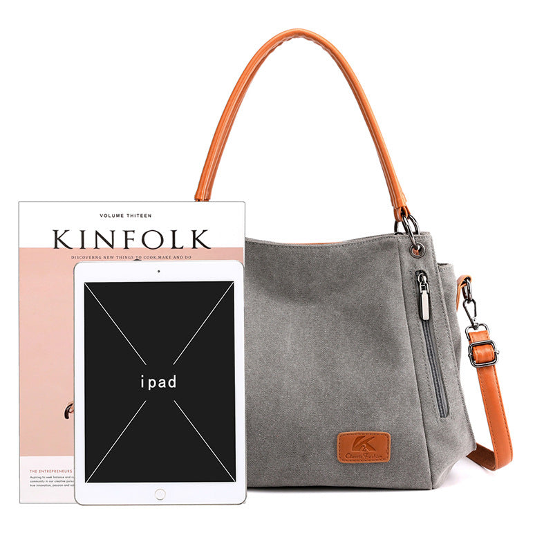 Simple cloth bag, sail cloth bag, new student literature and Art Cross bag, large capacity women's bag, canvas bag, women's shoulder bag