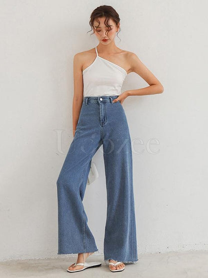 Casual Empire Column Wide Leg Jean Pants