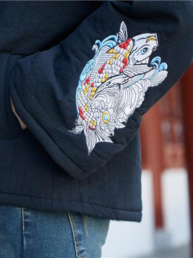 ORIGINAL VINTAGE RAMIE EMBROIDERED COTTON-PADDED CLOTHES
