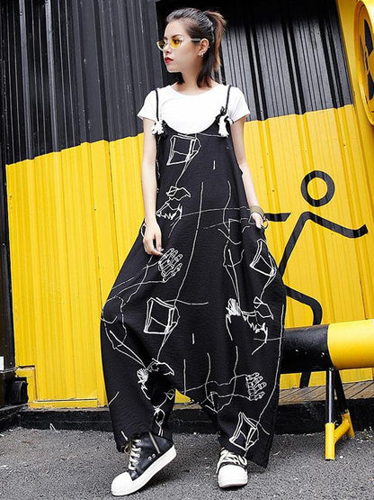 Vintage Loose Hong Kong Style Straight Leg Harem Pants