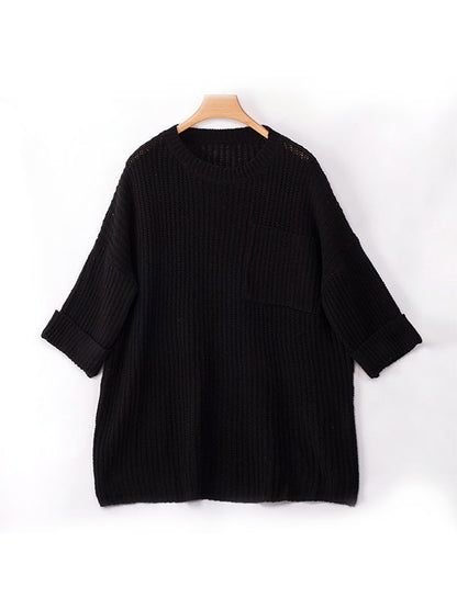 Loose Mid-length Knitted Sweater