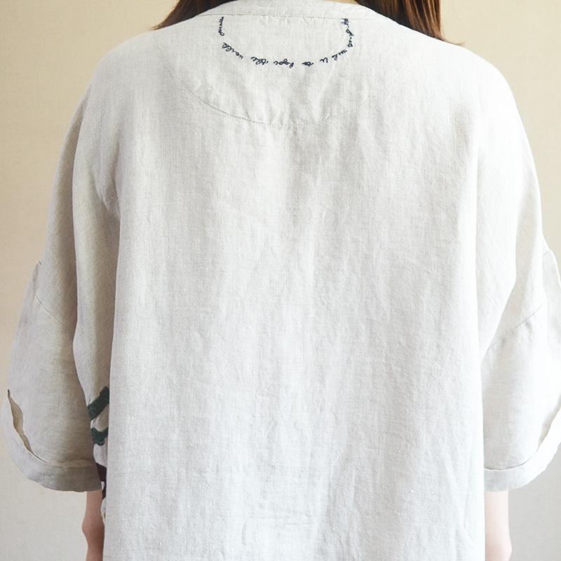 Casual Loose Letter Embroidery Midi Shirt Dress