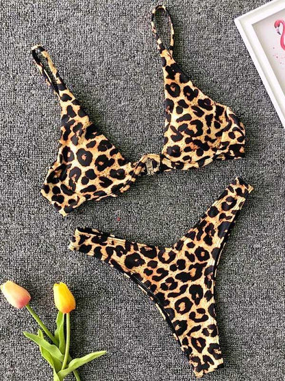 Snakeskin&Leopard Underwired Bikinis Swimwear