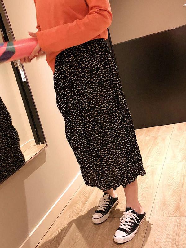 Printed Chiffon Ruffled Skirt Bottom