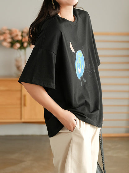 Original Cartoon Printed T-Shirts Tops