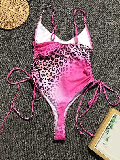 Minimalism Drawstring One-Piece Swimwear