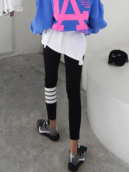 Fashion Contrast Color Casual Leggings
