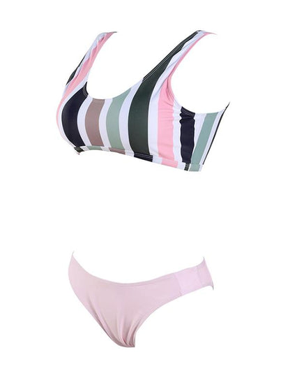 Striped Top Bikini Swimsuit