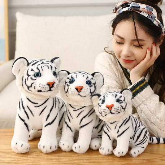 23/27/33Cm Realistic Tiger Plush Toy Pp Cotton Stuffed Wild Animal Forest Tiger Pillow Doll for Children's Birthday Present