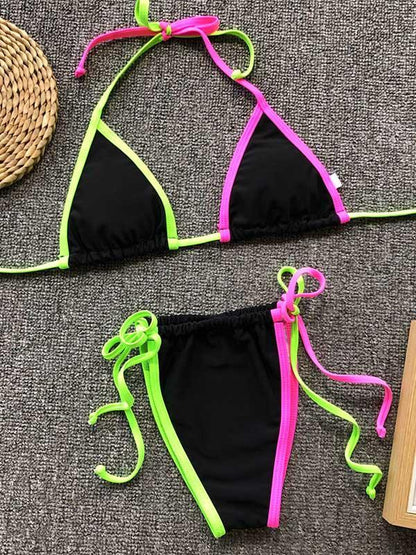 Sexy Halter-neck Lace-Up Bikinis Swimwear