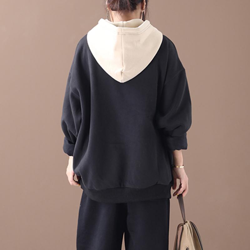 Buykud Autumn Casual Patchwork Thickened Hoodie