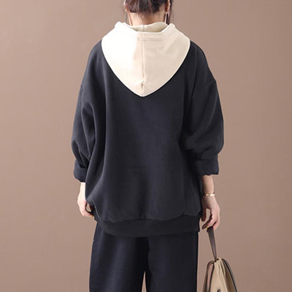 Buykud Autumn Casual Patchwork Thickened Hoodie