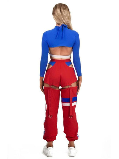Breathable Hollow Waistband Wide Leg Athletic Pant