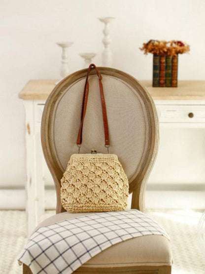 Knitted Retro Buckled Single-shoulder Bag