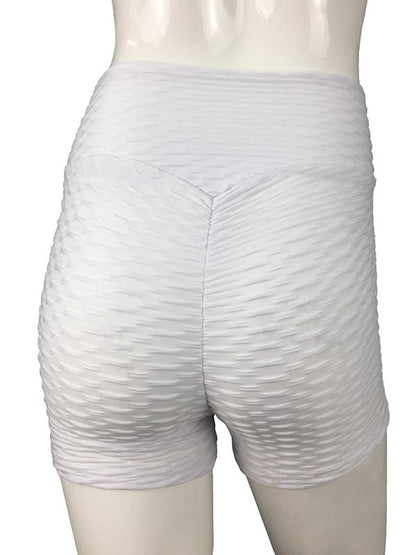 Solid High Waist Fitness Sports Shorts