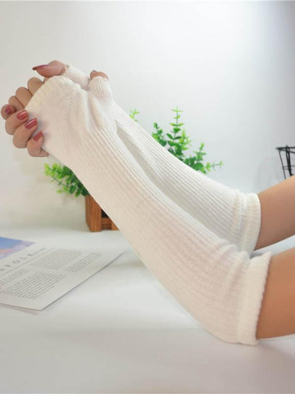 Knitted Half Finger Long Gloves Accessories