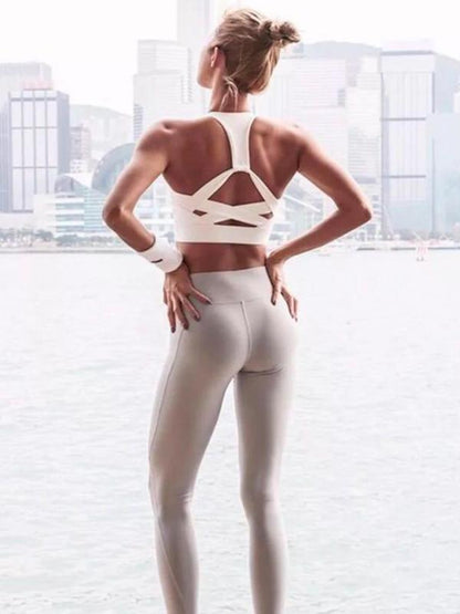 Cross-strap Solid Sports Yoga Tanks